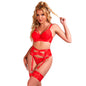 SUBBLIME - 955250 SET SUJETADOR CON LIGUERO BONDAGE ROJO S/M