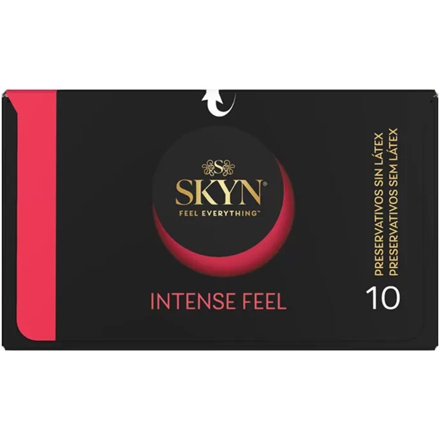 SKYN - PRESERVATIVO INTENSE FEEL TEXTURA CON DISEÑO ONDULADO 10 UNIDADES