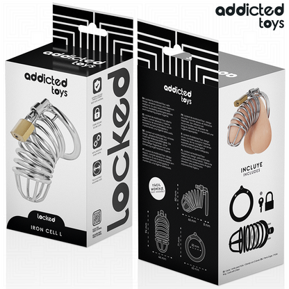 ADDICTED TOYS LOCKED - IRON CELL JAULA PARA PENE DE METAL 5 CM TALLA L