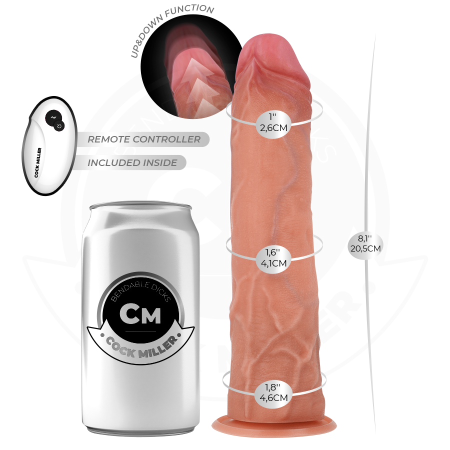 COCK MILLER - DILDO HIPERREALÍSTICO CON VENTOSA Y THRUSTING CON CONTROL REMOTO 20,5 CM