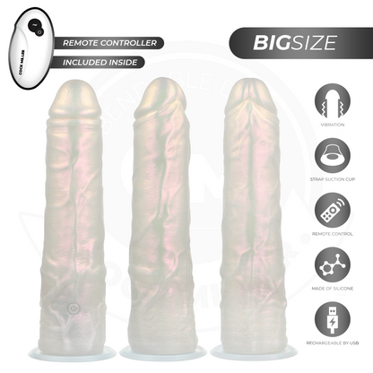 COCK MILLER - DILDO SILICONA 21,5 CM , LUCES Y VIBRACIÓN CON CONTROL REMOTO