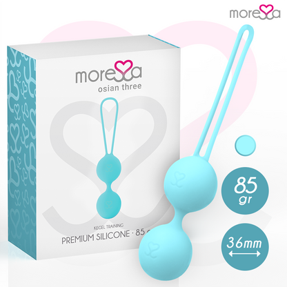 MORESSA - OSIAN THREE ENTRENAMIENTO SUELO PELVICO 85 gr PREMIUM SILICONA TURQUESA