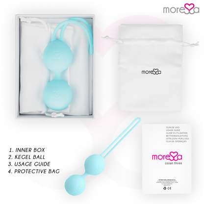 MORESSA - OSIAN THREE ENTRENAMIENTO SUELO PELVICO 85 gr PREMIUM SILICONA TURQUESA