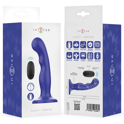 INTENSE - SHORTY VIBRADOR CON VENTOSA AZUL CONTROL REMOTO
