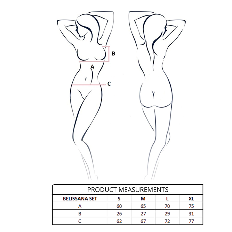 PASSION - BELISSANA SET SUJETADOR + TANGA AZUL L/XL