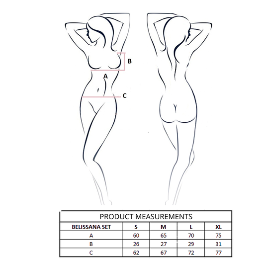 PASSION - BELISSANA SET SUJETADOR + TANGA BLANCO S/M