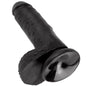 KING COCK - 7 PENE REALÍSTICO NEGRO 17.8 CM