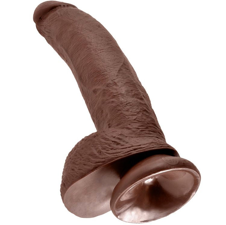 KING COCK - 9 PENE REALÍSTICO MARRÓN 22.9 CM