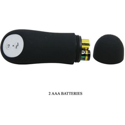 PRETTY LOVE - PLUG ANAL SILICONA FORMA PENE Y 12 MODOS VIBRACIÓN NEGRO