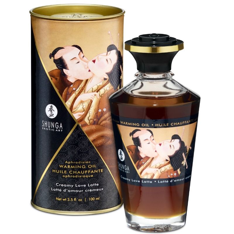 SHUNGA - ACEITE MASAJE EFECTO CALOR SABOR CAFÉ 100 ML