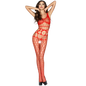 PASSION - WOMAN BS032 BODYSTOCKING ROJO TALLA ÚNICA