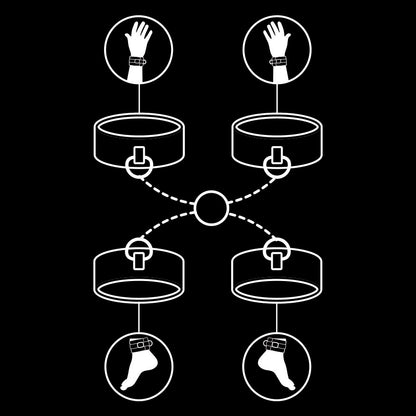 FETISH SUBMISSIVE - SET ESPOSAS MANOS Y TOBILLOS CON FORRO DE NEOPRENO