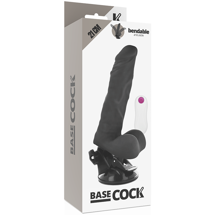 BASECOCK - VIBRADOR REALÍSTICO ARTICULABLE CONTROL REMOTO NATURAL 21 CM -O- 5 CM