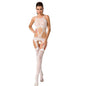 PASSION - WOMAN BS047 BODYSTOCKING BLANCO TALLA ÚNICA