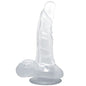 BAILE - DILDO REALÍSTICO CON VENTOSA Y TESTÍCULOS 16.7 CM TRANSPARENTE