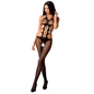 PASSION - WOMAN BS084 BODYSTOCKING NEGRO TALLA ÚNICA