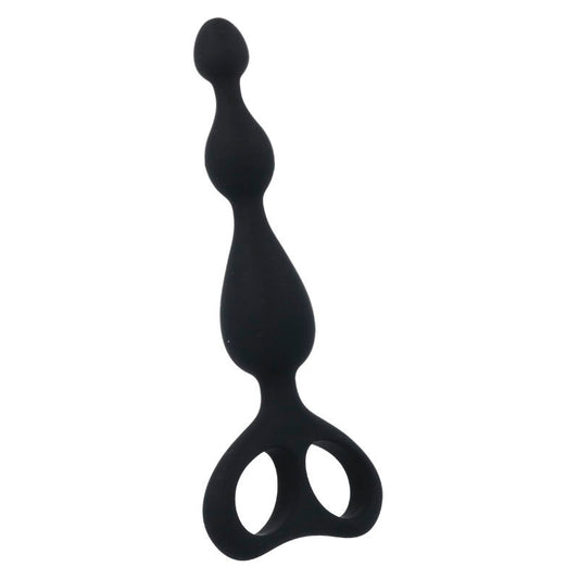 Anillo anal negro de la marca INTENSE ANAL TOYS, diseñado para placer y comodidad, con textura suave y forma ergonómica.