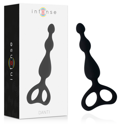 Vibrador anal negro de la marca INTENSE ANAL TOYS, diseño ergonómico y realista para placer íntimo.