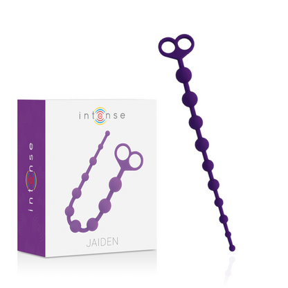 Cuentas anales lila INTENSE JAIDEN de la marca INTENSE ANAL TOYS, diseño ergonómico y suave para uso anal.