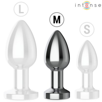 Plug anal de metal INTENSE ANAL TOYS con 10 vibraciones y control remoto, de tamaño mediano, para placer y estimulación.