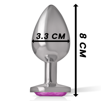 Plug anal de metal con forma de corazón rosa de tamaño M de la marca INTENSE ANAL TOYS, diseño elegante y resistente