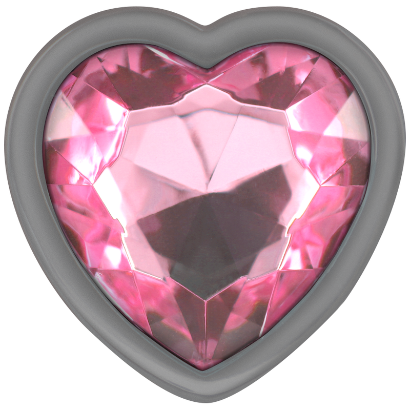 Plug anal de metal con forma de corazón rosa de la marca INTENSE ANAL TOYS, tamaño mediano, para placer anal seguro y cómodo.