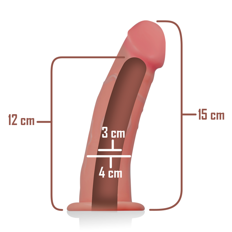 Arnés hueco de la marca INTENSE COUPLES TOYS con dildo de 16x3 cm, diseñado para placer y comodidad.