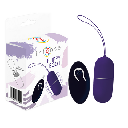 Purple remote-controlled egg vibrator from Intense Couples Toys, featuring a sleek design and user-friendly controls.