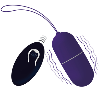 Purple remote-controlled egg vibrator by Intense Couples Toys, showcasing its sleek design and easy-to-use controls.
