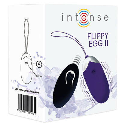 Vibrador recargable Flippy II Huevo de color lila de la marca INTENSE COUPLES TOYS, con control remoto y diseño compacto.