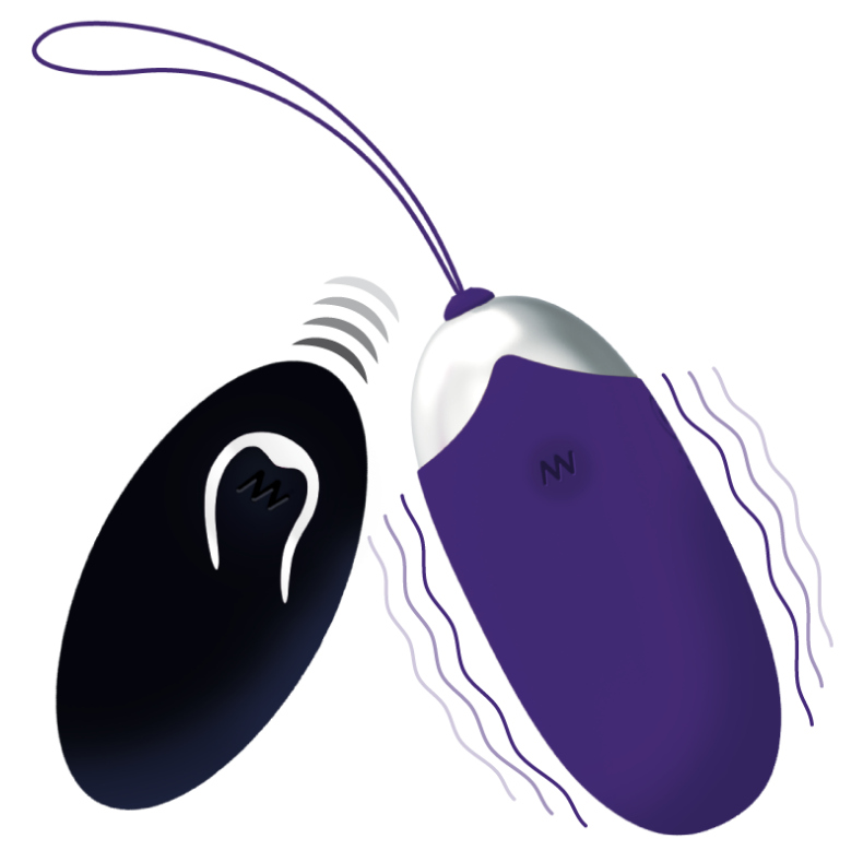 Vibrador recargable Flippy II Huevo en color lila de la marca INTENSE COUPLES TOYS con control remoto.
