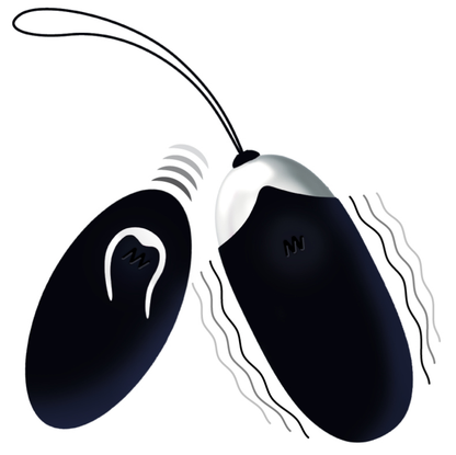 Vibrador recargable Flippy II Huevo de color negro de la marca INTENSE COUPLES TOYS con control remoto.