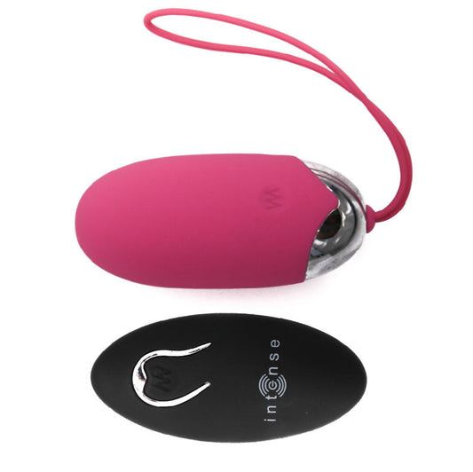 Plátano vibrador recargable INTENSE Flippy II con control remoto en color rosa, para adultos y placer íntimo.