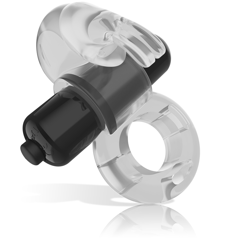 Anillo vibrador transparente de la marca INTENSE COUPLES TOYS, diseño compacto y discreto para placer íntimo.