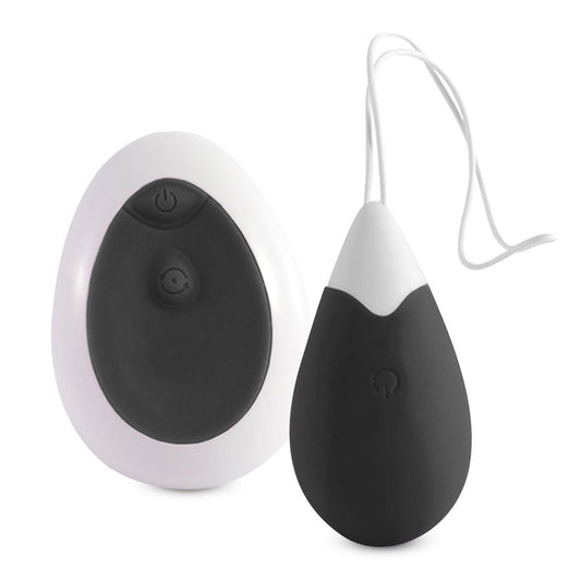 Vibrador control remoto INTENSE Jan Huevo en color negro, con diseño compacto y control inalámbrico para parejas.