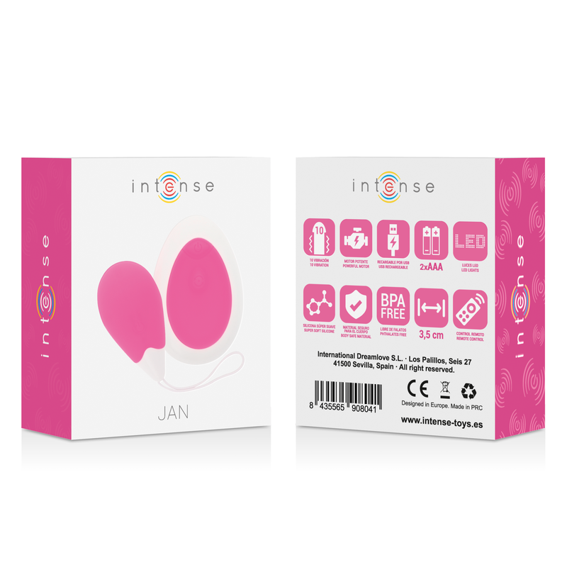 INTENSE - JAN OU VIBRADOR CONTROL REMOT ROSA