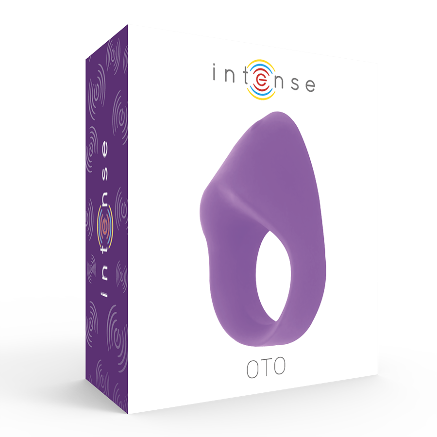 Anillo vibrador recargable INTENSE en color lila, diseñado para parejas, con textura suave y forma ergonómica para mayor comodidad.