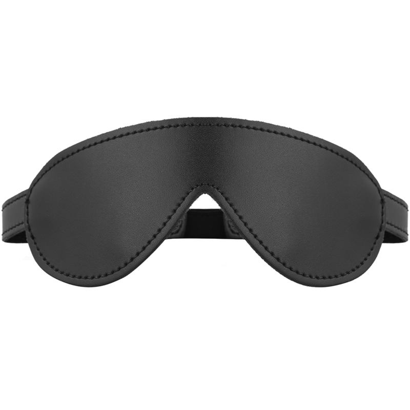 Antifaz de cuero vegano de la marca INTENSE FETISH, con diseño ajustable y estilo seductor para fetiches y juegos de roles.