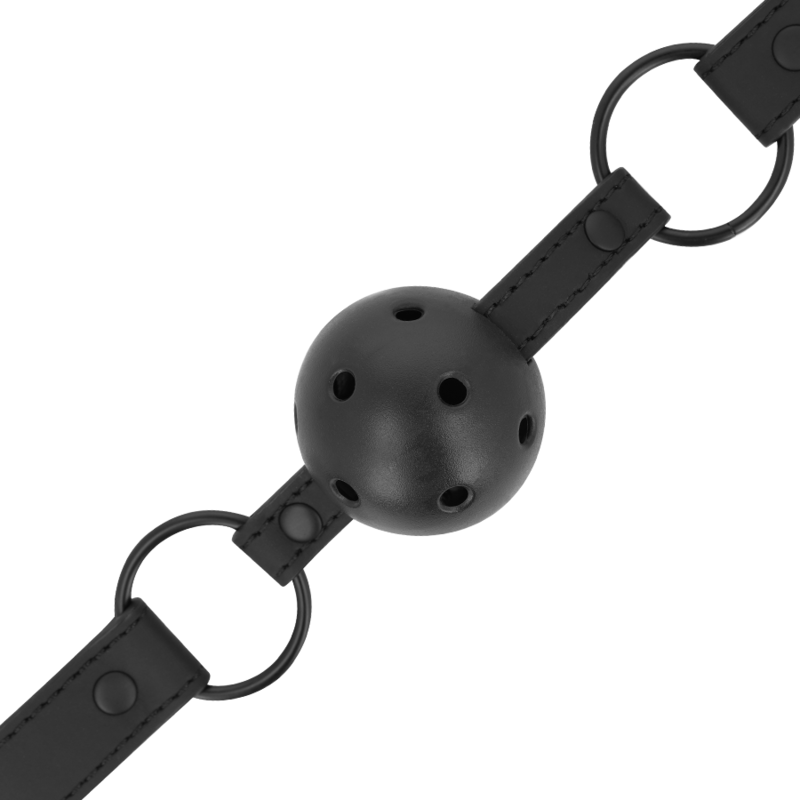 Bozal de cuero vegano de la marca INTENSE FETISH, con diseño ajustado y detalles en cuero sintético para uso erótico y fetish.