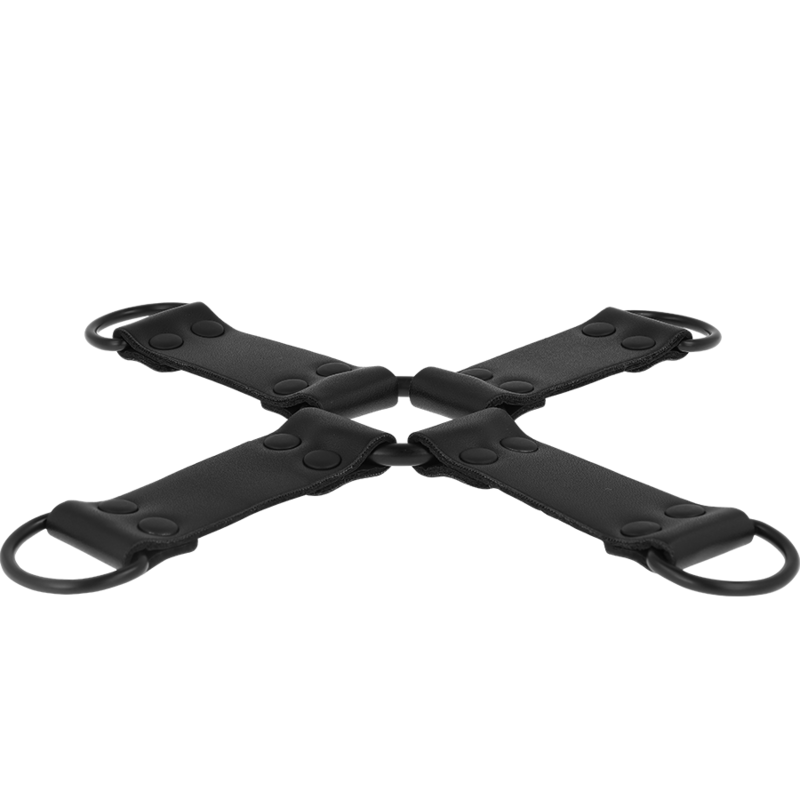 Enganche múltiple para manos y pies de cuero vegano de la marca INTENSE FETISH, con diseño ajustable y resistente.