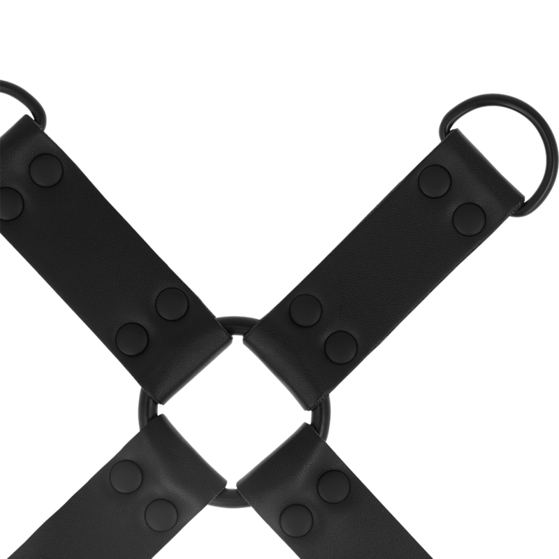 Enganche múltiple para manos y pies de cuero vegano de la marca INTENSE FETISH, diseño resistente y ajustable para BDSM.