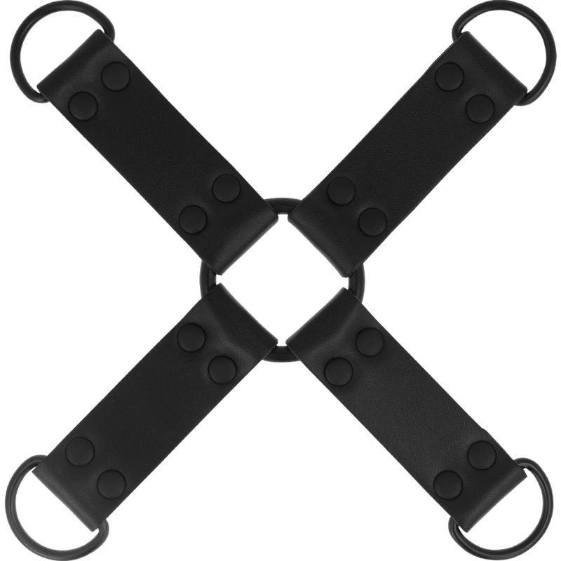 Enganche múltiple para manos y pies de cuero vegano de la marca INTENSE FETISH, con diseño ajustable y seguro.