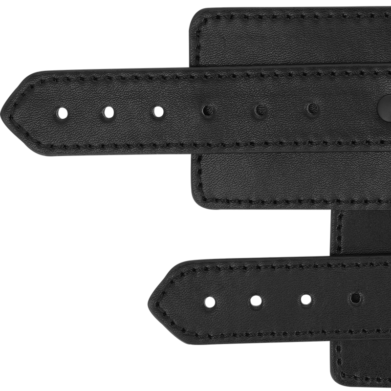 Esposas de cuero vegano de la marca INTENSE FETISH, accesorios de BDSM con cierre metálico y diseño resistente.