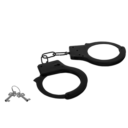 Esposas de metal de la marca INTENSE FETISH, con diseño resistente y ajustable para uso en juegos de restricción y fetichismo.