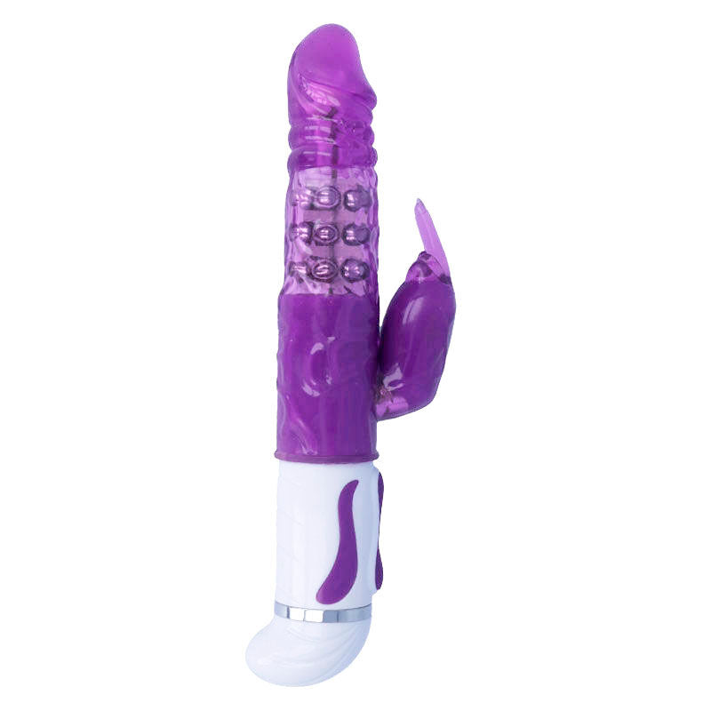 Vibrador rotador lila de la marca INTENSE FUN, diseño compacto y elegante para placer personal.