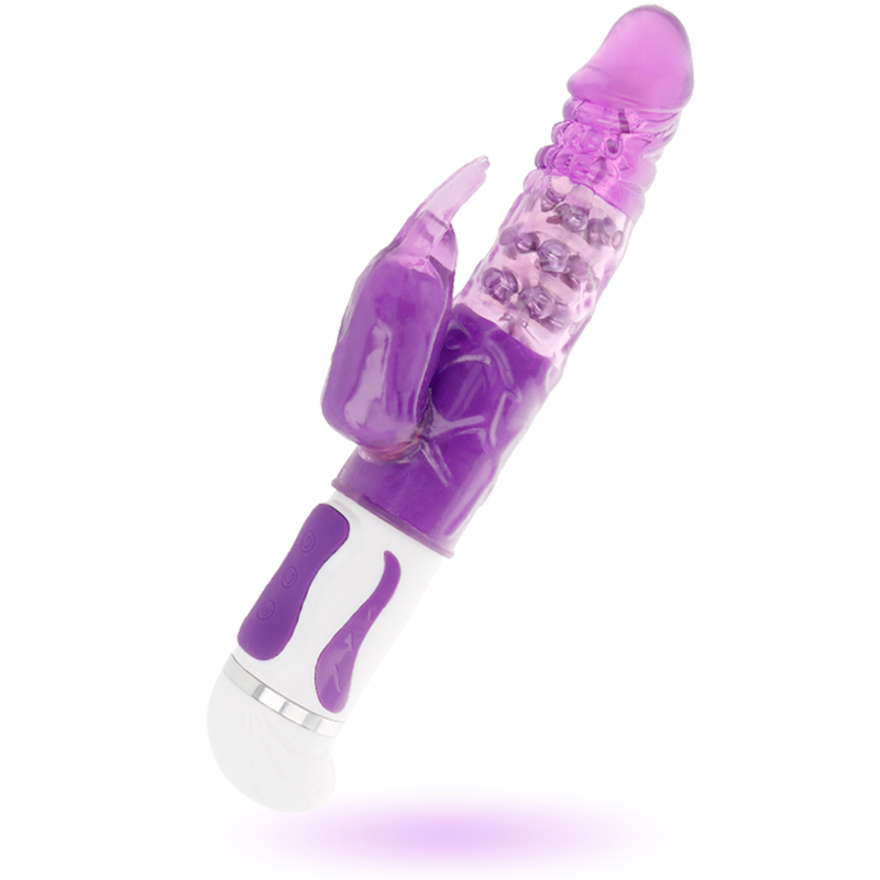 Vibrador rotador Lila de la marca INTENSE FUN, con diseño compacto y textura suave para placer personal.