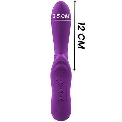 Vibrador flexible para adultos de color morado con forma de lengua, de la marca INTENSE FUN, diseñado para estimulación.