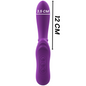 Vibrador flexible para adultos de color morado con forma de lengua, de la marca INTENSE FUN, diseñado para estimulación.