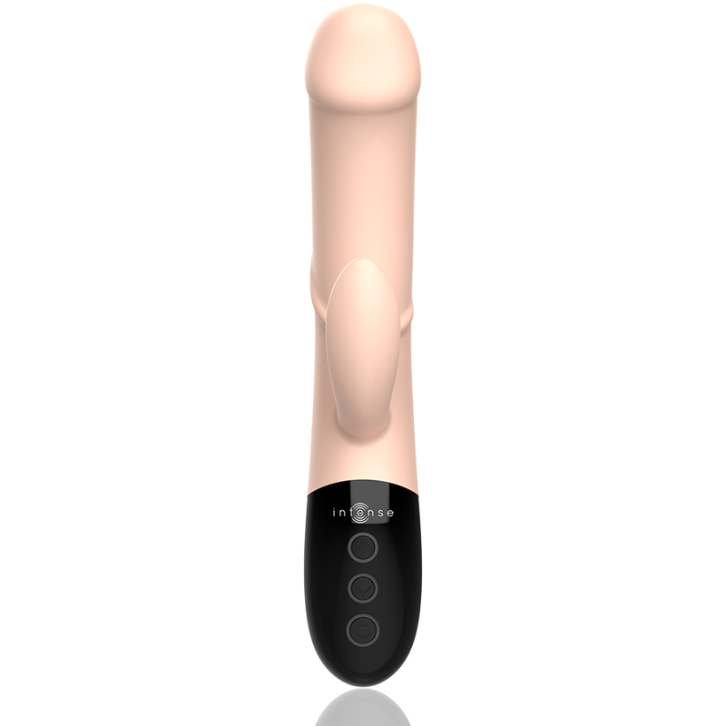 Vibrador recargable INTENSE MAGNUS DUAL NATURAL de la marca INTENSE FUN, con diseño ergonómico y doble funcionalidad.