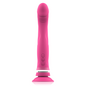 Dildo vibrador de silicona rosa de la marca INTENSE FUN, modelo Michelangelo, con forma ergonómica y textura suave.
